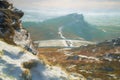 The Roaches.Â A digital oil painting of a winter landscape in the Peak District National Park, UK